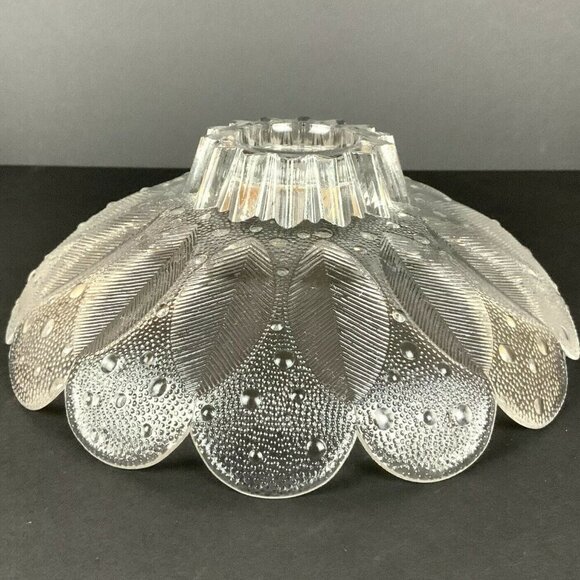 Lausitzer Glas Lead Crystal Bowl Medea Dew Drop Leaf Design 10 inch German - Picture 4 of 5